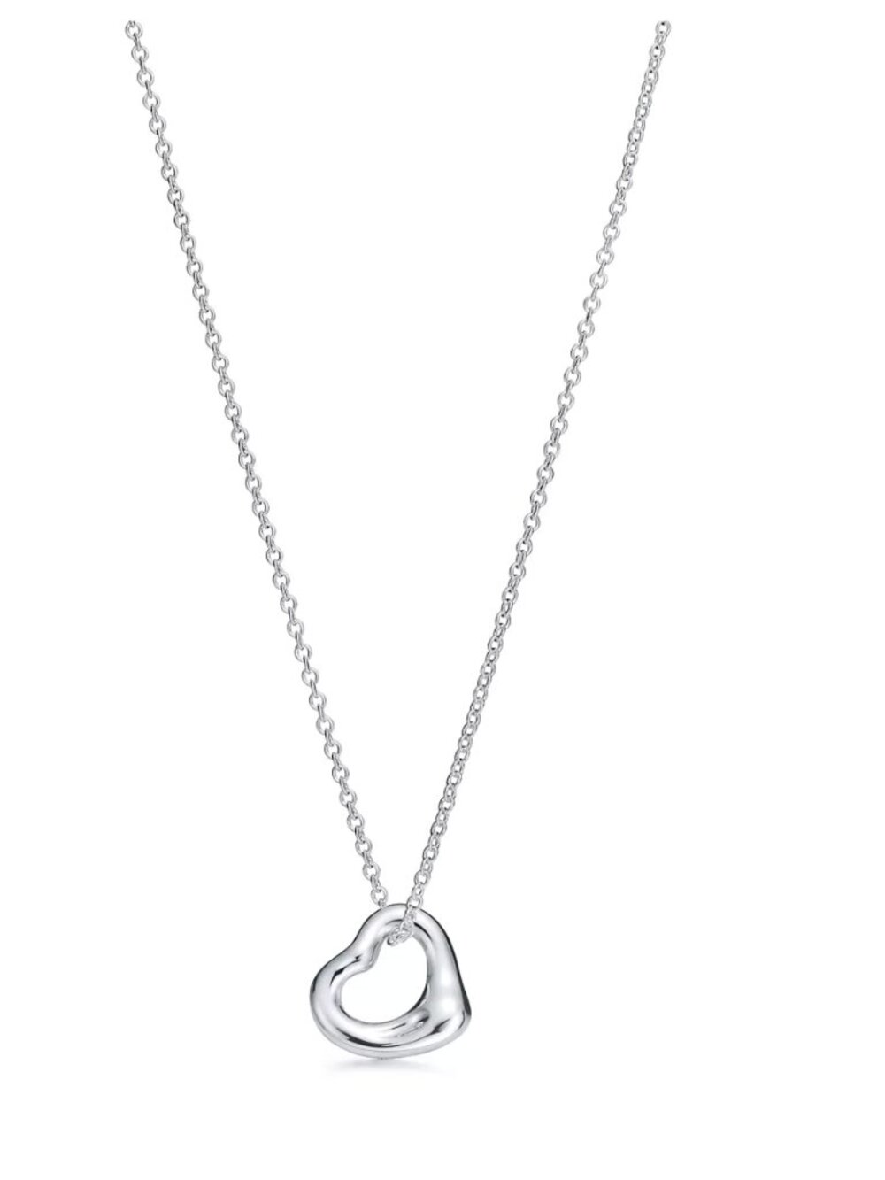 Tiffany Elsa Peretti Open Heart Pendant in Silver, 11 mm